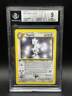 2000 Pokemon Togetic First Edition Holo Rare BGS 9 Mint - Image 1