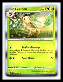 💥 LEAFEON Holo # 005/131 Rare SV: Prismatic Evolutions Pokemon 2025 TCG - Image 1