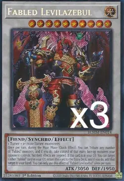 3X Yugioh Fabled Levilazebul BLMM-EN014 1st Edition Secret Rare NM - Image 1