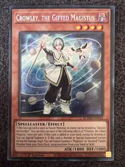 Yugioh Crowley, the Gifted Magistus BLMM-EN044 Secret Rare 1st Edition NM - Image 1