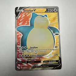 Snorlax V Full Art 197/202 Sword & Shield Base Set Pokemon NM - Image 1