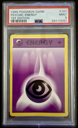 Pokemon 1st Edition Shadowless Base Set Psychic Energy PSA 9 - Image 1