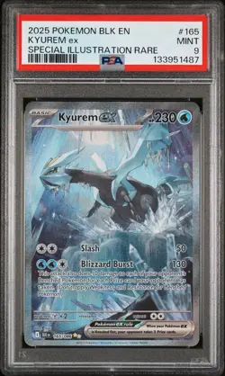 2025 POKEMON BLK EN-BLACK BOLT SPECIAL ILLUSTRATION RARE #165 KYUREM EX PSA 9 - Image 1