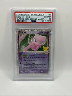 2021 POKEMON CELEBRATIONS CLASSIC COLLECTION #88 MEW EX-HOLO LEGEND MAKER PSA 10 - Image 1