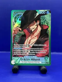 One Piece TCG Dracule Mihawk - The Azure Sea’s Seven (Alt. Art) OP14-020 Foil - Image 1