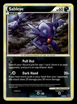 Sableye 35/90 Reverse Holo HGSS Undaunted Pokemon Card - 1 - Image 1