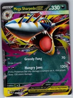 Mega Sharpedo ex 061/094 ME02: Phantasmal Flames - Pokemon Card - NM - Image 1