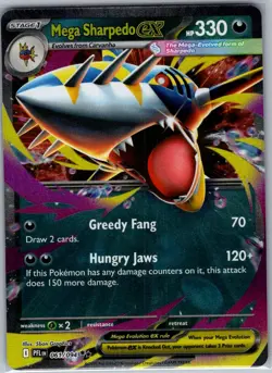 Mega Sharpedo ex 061/094 ME02: Phantasmal Flames - Pokemon Card - NM - Image 1