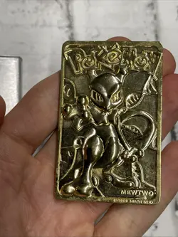 Pokemon 23K Gold Plated Mewtwo Trading Card 1999 Burger King Limited Edition NM - Image 2