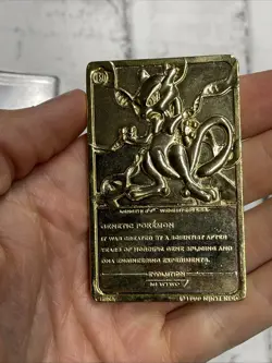Pokemon 23K Gold Plated Mewtwo Trading Card 1999 Burger King Limited Edition NM - Image 3