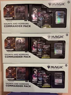 LOT OF 3. Magic the Gathering Haunts and Horrors Commander Pack - Image 1