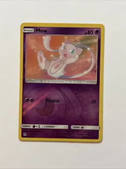 Mew Rev Reverse Holo SM Hidden Fates Pokemon NM 32/68 Sun & Moon - Image 1