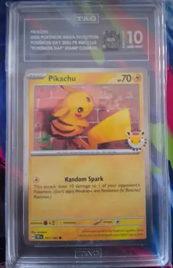 Pikachu 051/162 Cosmos Pokemon Day 2026 Stamped Promo TAG Gem Mint 10 Low Pop - Image 3