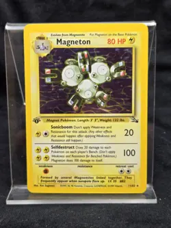 Pokemon TCG Magneton Fossil Holo Rare Card 11/62 1st Edition - Image 1