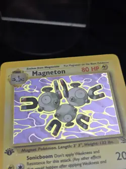 Pokemon TCG Magneton Fossil Holo Rare Card 11/62 1st Edition - Image 3