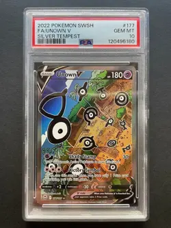 Pokemon Card Unown V 177/195 Silver Tempest - PSA 10 - Image 1