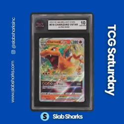 2022 POKEMON SWORD & SHIELD BRILLIANT STARS #018/172 CHARIZARD VSTAR KSA 10 - Image 1