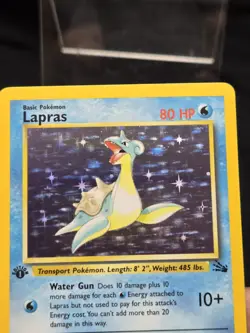 1999 POKEMON FOSSIL 1ST EDITION 10/62 LAPRAS-HOLO - Image 4