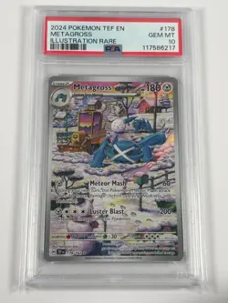 2024 Pokemon TEF EN Metagross Illustration Rare Pokemon TCG PSA 10 - Image 1