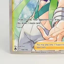 Pokemon Trainer Card Wallace Full Art 194/195 Silver Tempest NM - Image 5