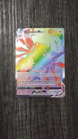 Regieleki VMAX Secret Rare Full Art Holo 198/195 Silver Tempest Pokemon TCG Card - Image 1