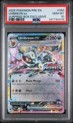 2025 POKEMON EN-PRISMATIC EVOLUTIONS Stamped SURPRISE BOX UMBREON EX PSA 10 - Image 1