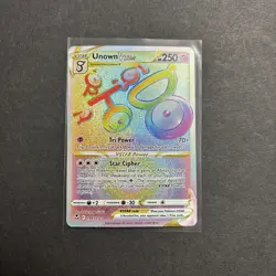 Unown VSTAR Gold Secret Rare 199/195 Silver Tempest Pokemon Card NM - Image 1