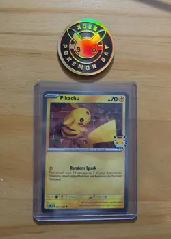 Pokemon TCG 2026 Pokemon Day 30th Anniversary Pikachu 051 Stamped Promo And Coin - Image 1