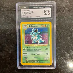 CGC 5.5 Excellent+ Nidoqueen 1999 Jungle 7/64 Holo Pokemon Card Vintage - Image 1