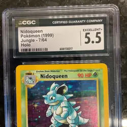 CGC 5.5 Excellent+ Nidoqueen 1999 Jungle 7/64 Holo Pokemon Card Vintage - Image 3