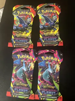 Pokemon TCG : Phantasmal Flames sleeved Booster x4 Full art set- In Hand - Image 1