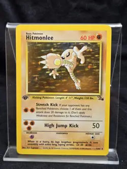 1999 Pokemon Fossil Hitmonlee Holo 1st Edition #7/62 - Image 1