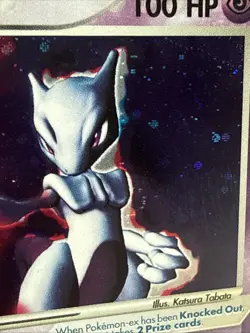 Pokemon Mewtwo EX TCG 101/109 Ruby & Sapphire Ultra Rare Half Swirl 2003 - Image 2