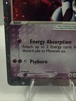 Pokemon Mewtwo EX TCG 101/109 Ruby & Sapphire Ultra Rare Half Swirl 2003 - Image 5