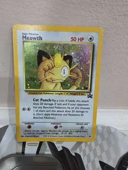 Pokemon TCG Meowth Black Star Promo Holo 10/53 WOTC LP - Image 1