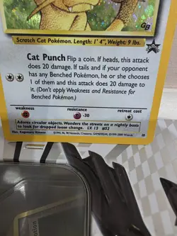 Pokemon TCG Meowth Black Star Promo Holo 10/53 WOTC LP - Image 3