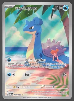 Pokemon Misty's Lapras Illustration Rare Holo 194/182 Sv10: Destined Rivals - Image 1