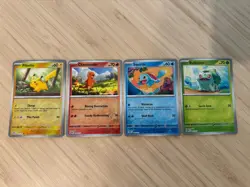 Costco 151 Mini Tin Promo Cards - 4× Cosmic Reverse Holo Card Set - Pokemon TCG - Image 1