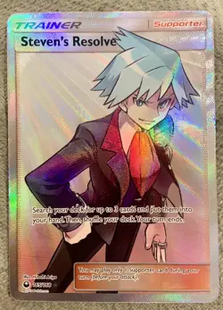 Pokemon Steven’s Resolve 165/168 Sun & Moon Celestial Storm Full Art Trainer NM - Image 1