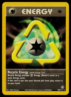 Pokemon Card Recycle Energy 105/111 Neo Genesis 1st Edition - Image 1