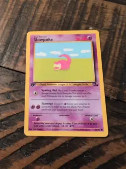 Pokemon TCG Fossil #55/62 Slowpoke 1st Edition LP - Image 1