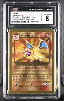 Gold Metal Charizard: 2021 Pokemon Celebrations Classic 4/102 - CGC 8 - Image 1