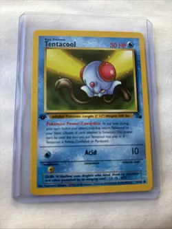 1st Edition - Pokemon TCG Tentacool Fossil, Unlimited Common Card 56/62 - Image 1