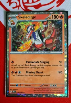 Pokemon TCG Scarlet & Violet: Skeledirge 2023 Tin Promo Cosmos Holo Foil NM - Image 1