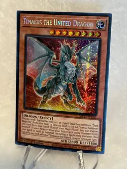 YUGIOH Timaeus The United Dragon MP23-EN003 Prismatic Secret Rare 1st Edition - Image 3