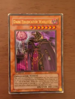 YUGIOH Ultra Rare Dark Eradicator Warlock SD6-EN001 1st Edition PLAYED - Image 1