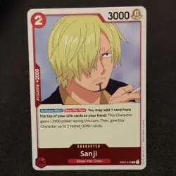 Bandai One Piece Card Game Sanji Character OP01-013 Romance Dawn Rare Regular - Image 1