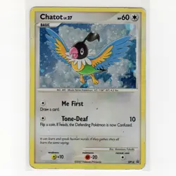 Pokemon TCG Chatot DP14 Diamond and Pearl Holo Promo Card EN-HP 2007 - Image 1