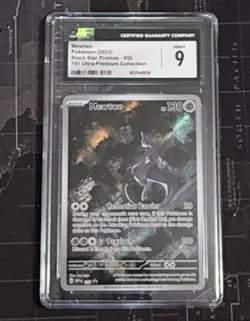 CGC 9 MINT Mewtwo 052 Promo 2023 151 Black Star Promos Pokemon Card psa #52 - Image 1
