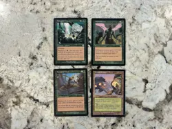 Mtg Green Cards x4 Magic the Gathering Arrogant Wurm Alpha Status Treetop Villag - Image 1